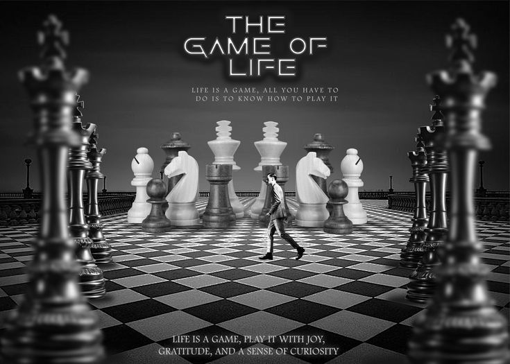 Large chess pieces on a surreal board