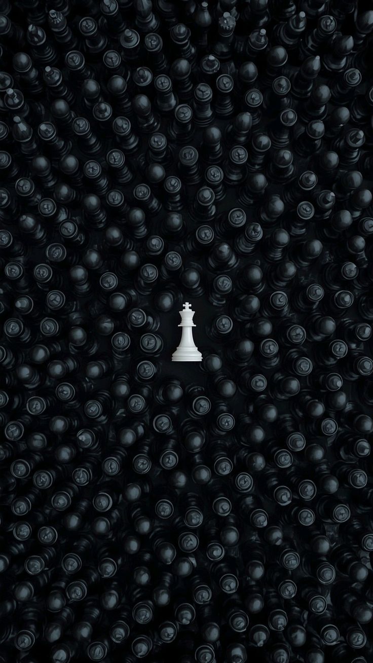 Monochrome chess composition with a single white king